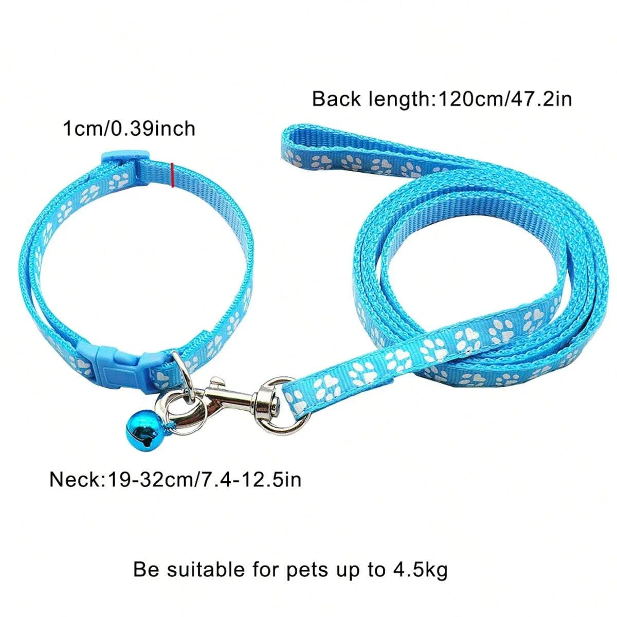 1pc-Cartoon dog leash and collar set, dog leash and collar durable walking pet supplies