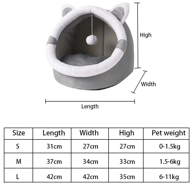 Cat Cave Bed – Semi-Closed Nest for All Seasons