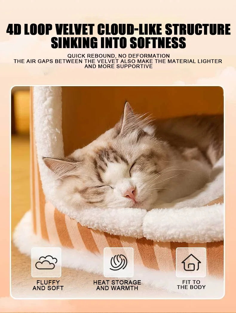 Indoor Winter Cat Dog House Deep Sleep Comfort Bed New Pet Nest Pets Tent Basket Cat Cave Cozy Dog Sofa Warm Cats Accessories