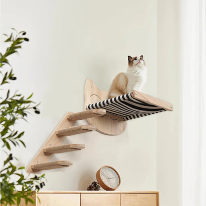 Wall-Mounted Cat Tree with Hammock