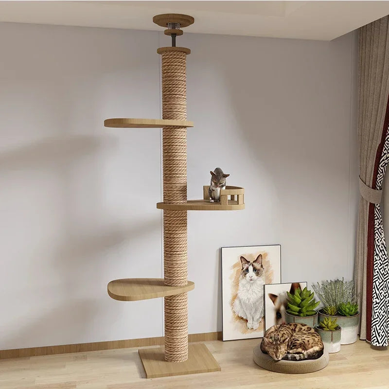 Cat Tree House – Wooden Multi-Level Tower