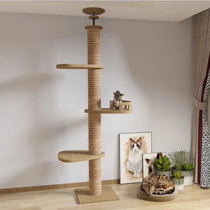 Cat Tree House – Wooden Multi-Level Tower