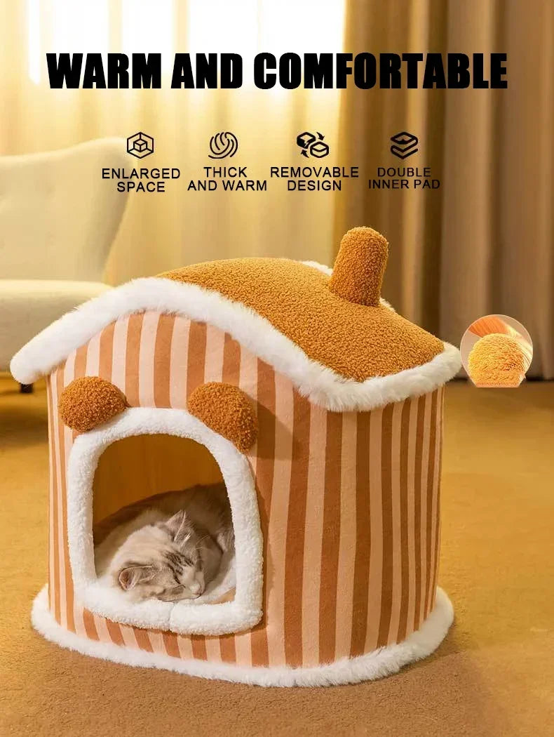 Indoor Winter Cat Dog House Deep Sleep Comfort Bed New Pet Nest Pets Tent Basket Cat Cave Cozy Dog Sofa Warm Cats Accessories