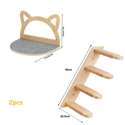 Wall-Mounted Cat Tree with Hammock