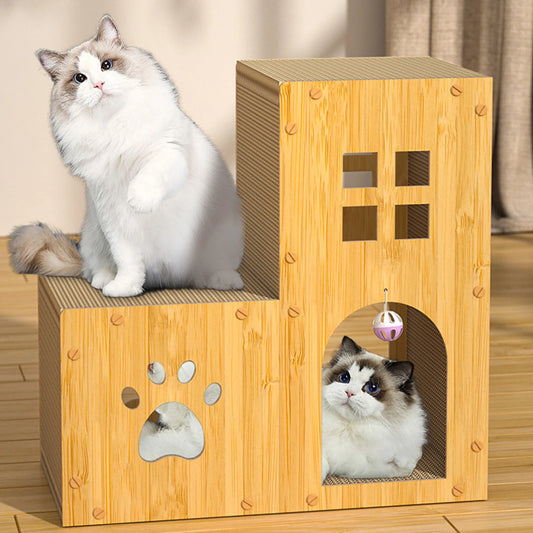 Cardboard Cat Scratcher House For Big Small Cat Funny Large Cardboard Cat House For Home Travel