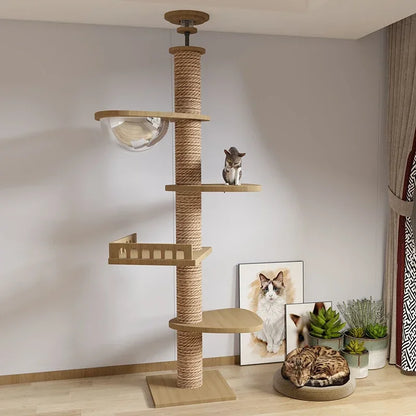 Cat Tree House – Wooden Multi-Level Tower