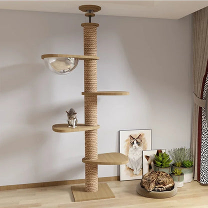 Cat Tree House – Wooden Multi-Level Tower