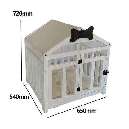 Solid Wood Dog House Large Space Double Doors Indoor Breathable Small Dog Washable Cat's Nest Dog House Waterproof Pet Bed